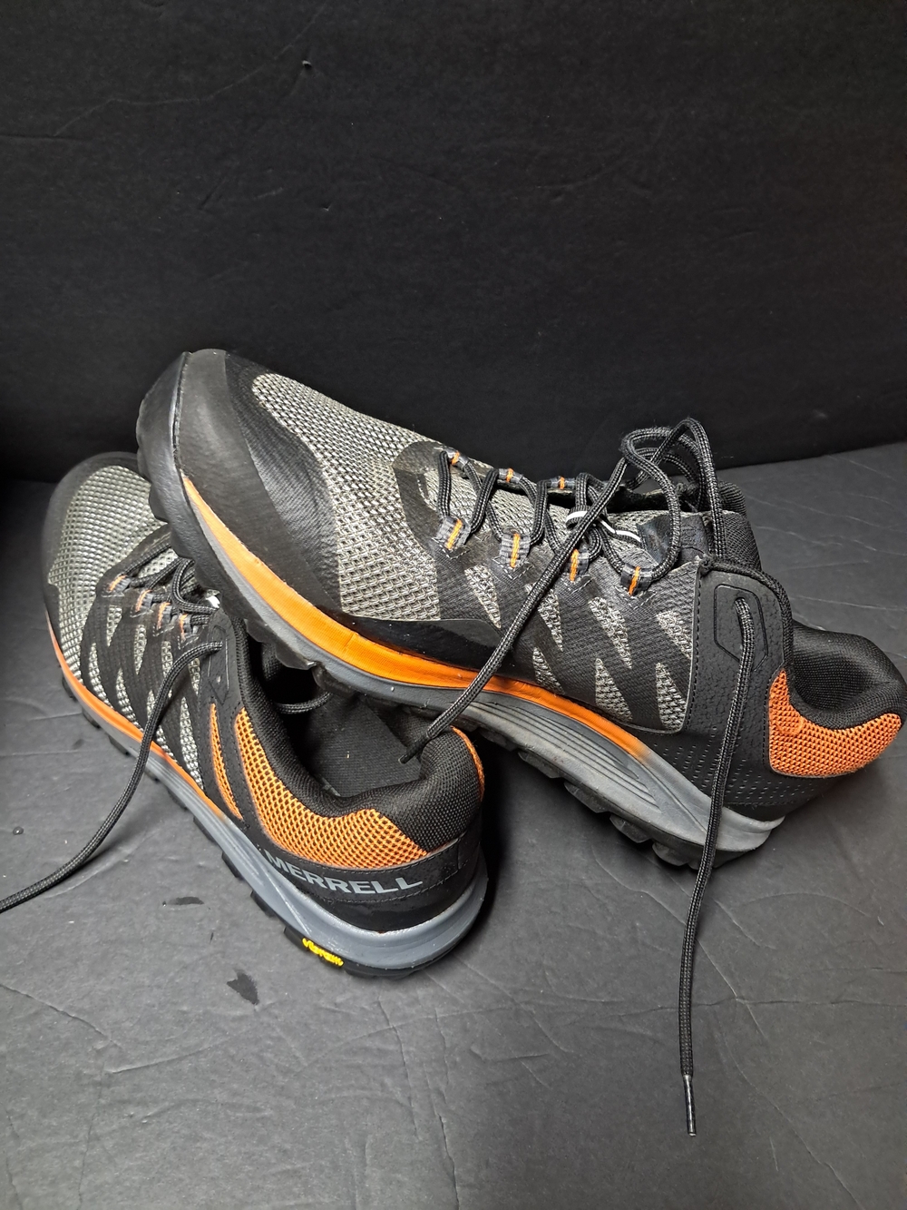 Merrell Men’s Black and Orange Trail Running Shoes